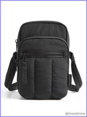 RFID Blocking Crossbody Bag Mini Puffer Purse Travel Wallet Adjustable Strap